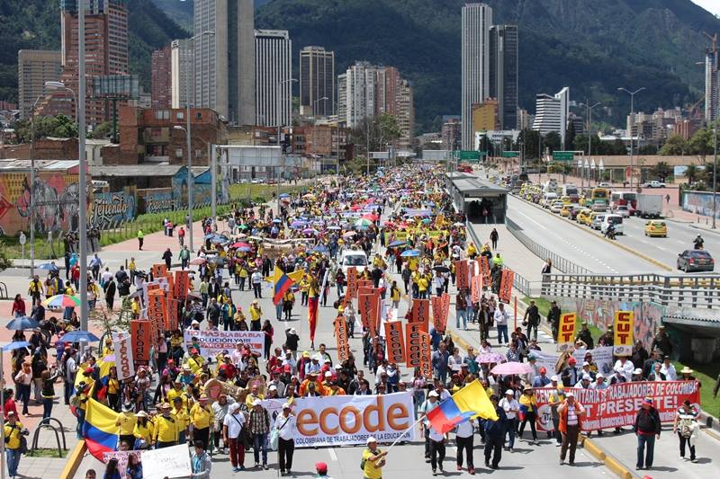 Más de 24.000 personas participaron en las marchas en Bogotá.
